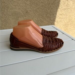 Nisolo Brown Woven Leather Flats size 6